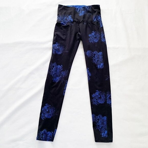 5/$25 Ryu black blue full length workout running yoga pilates leggings - Picture 1 of 8